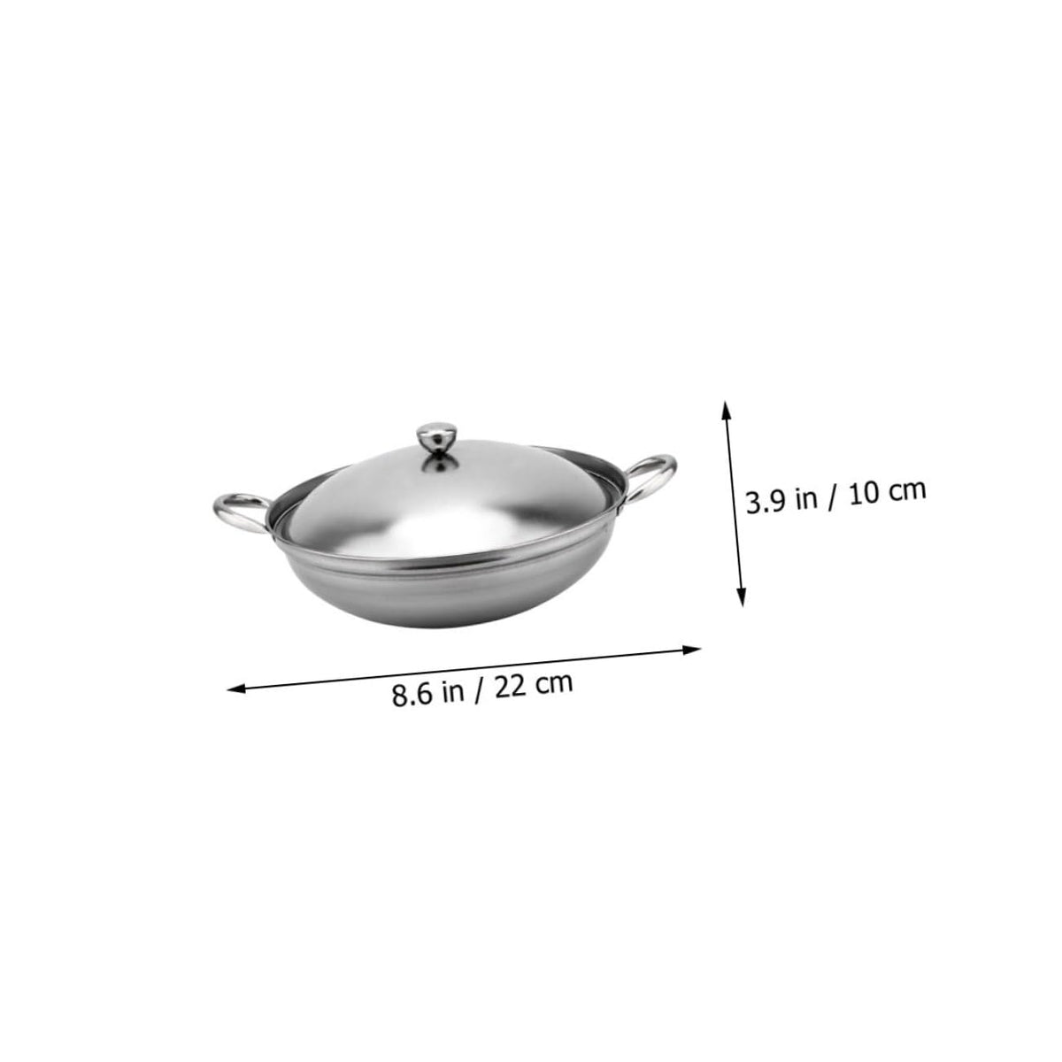 Stainless Steel Double Handle Cooking Pot with Lid O49550