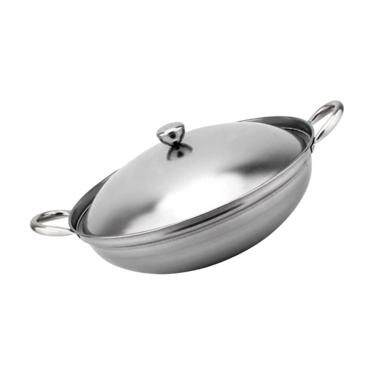 Stainless Steel Double Handle Cooking Pot with Lid O49550
