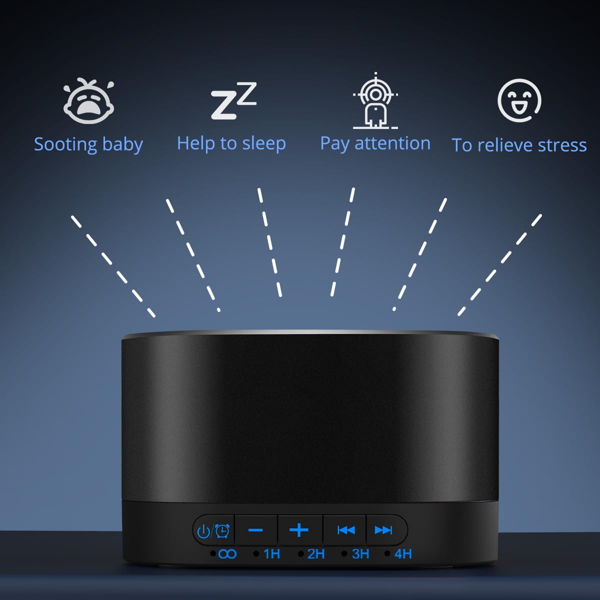 White Noise Machine with 20 Non Looping Sounds H3516