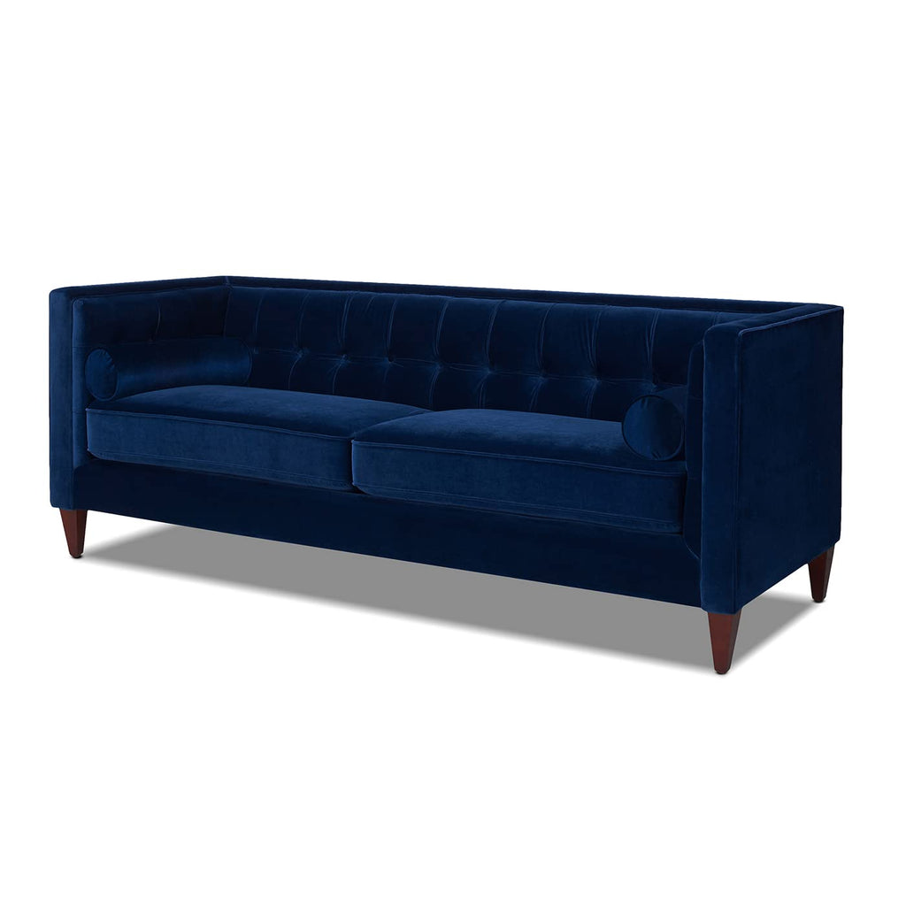 84" Navy Blue Velvet Tufted Sofa O6225