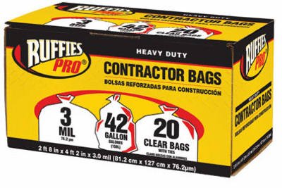 Clear 42-Gal. Contractor Bags 20-Pk. Y3534