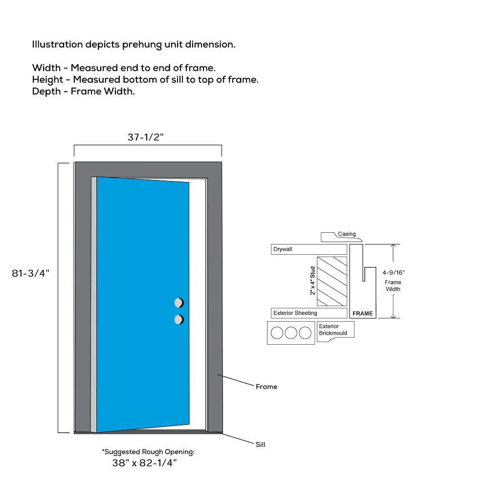Primed Steel 1/2 Lite Clear Glass Left-Hand Inswing Prehung Front Door 36" x 80" L351