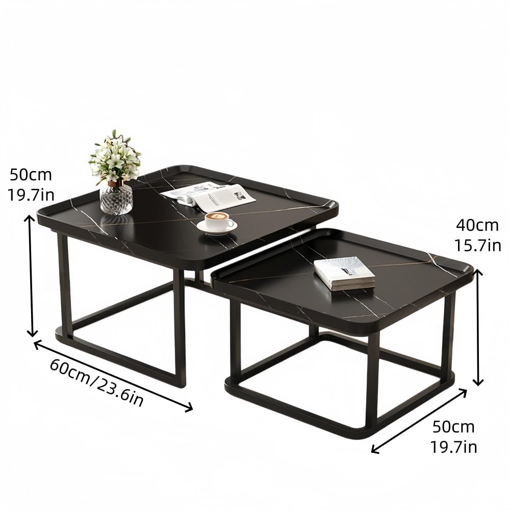 Square Nesting Side Table Set of 2 W267