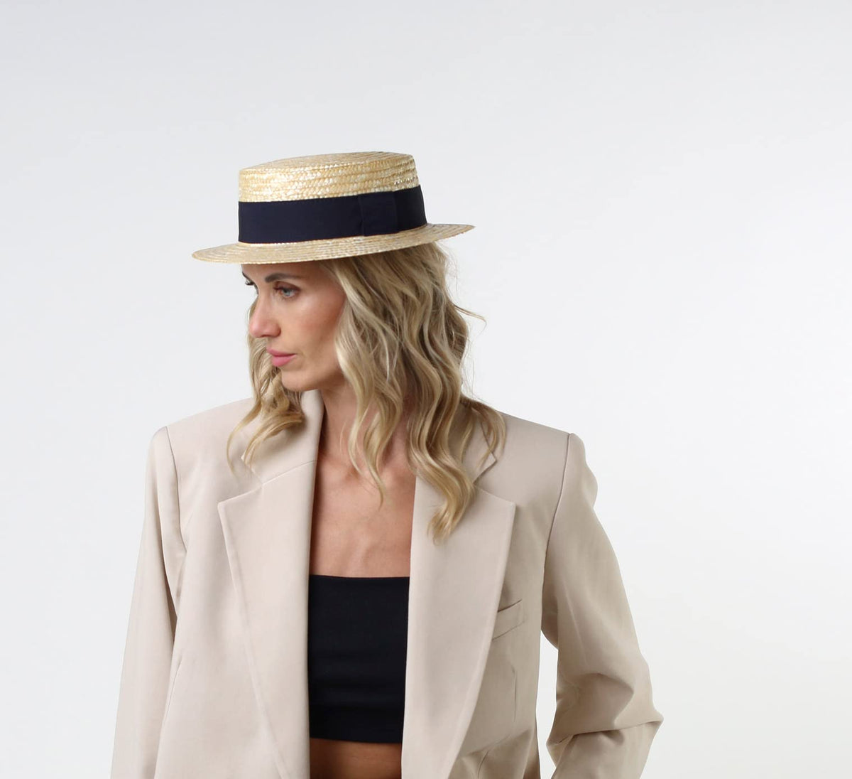 Straw Boater Hat F36197