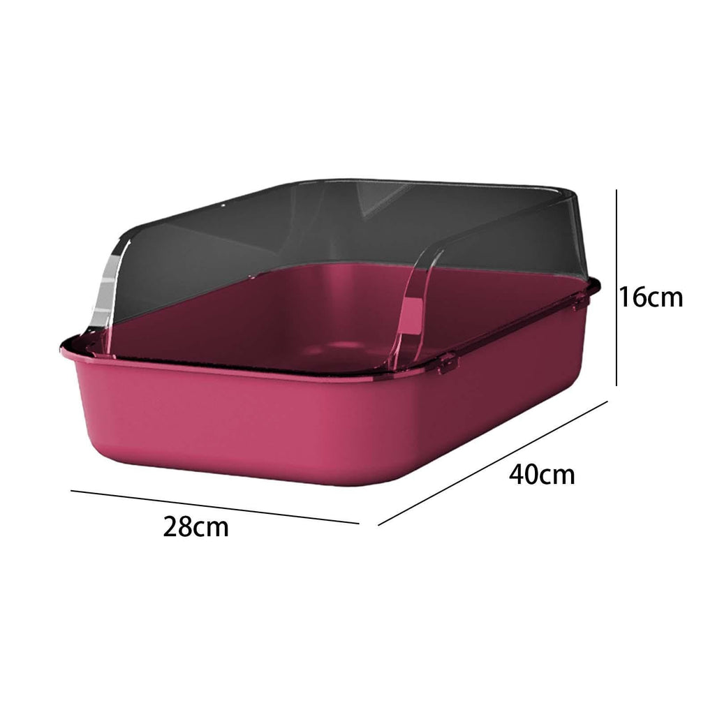 Open Top Sifting Litter Box High Sided Portable Semi Enclosed Pink Q8568