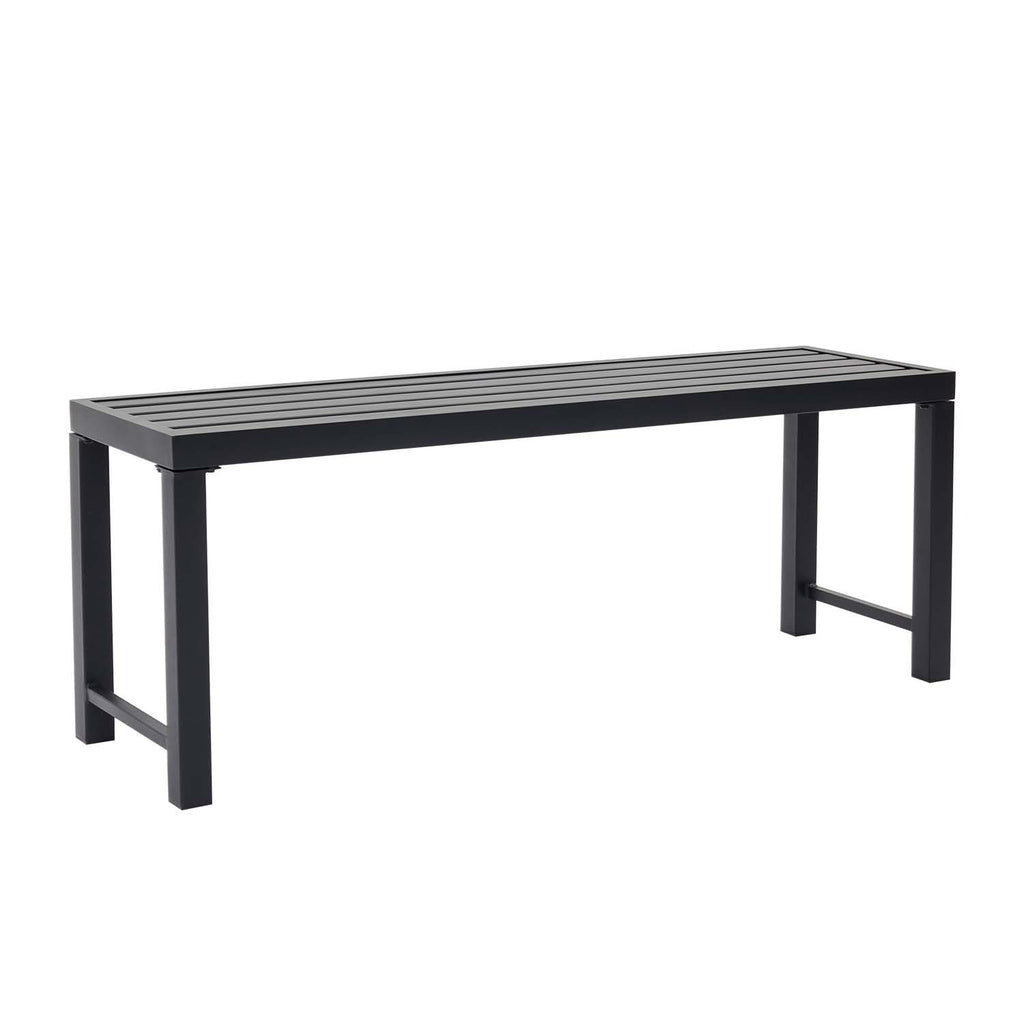 46" Black Metal Backless Outdoor Bench W872780