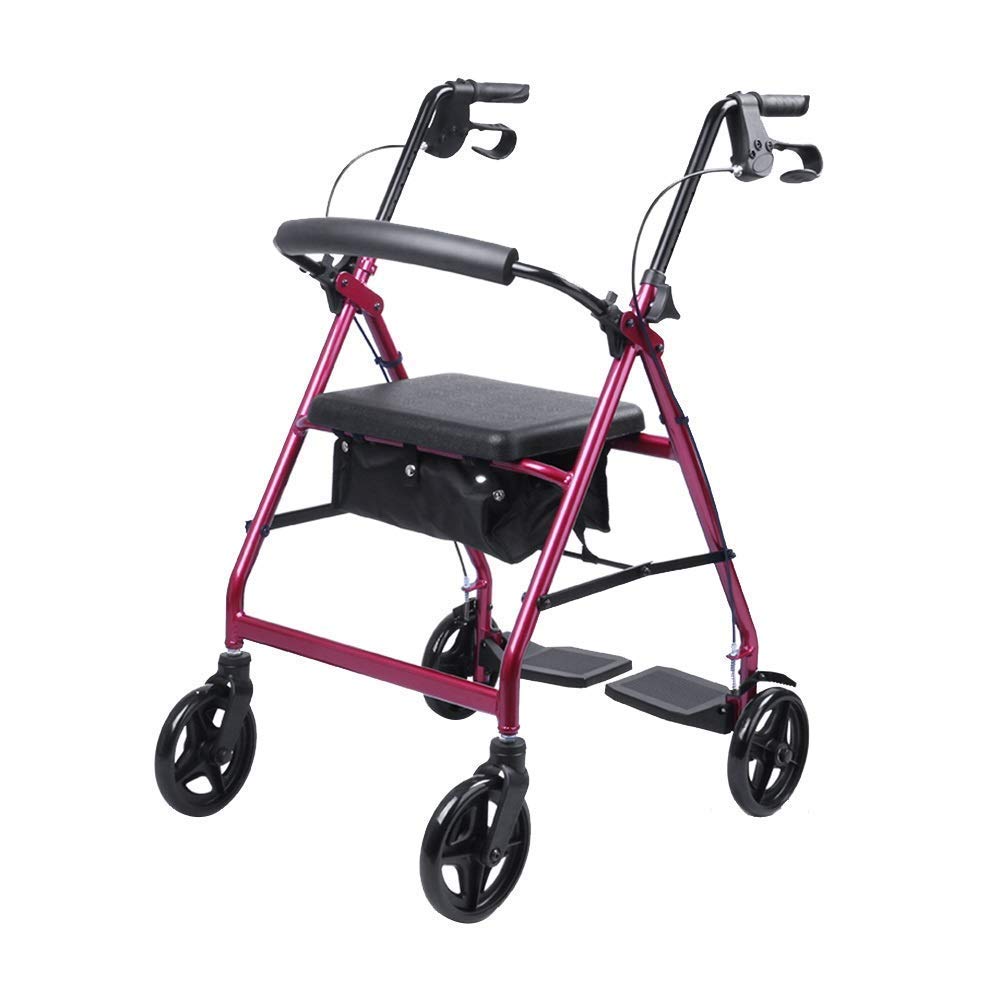 Heavy Duty Folding Aluminum Rollator Walker with Seat and Wheels C133