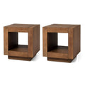 Natural Square Side Table with Storage, Set of 2 R44285