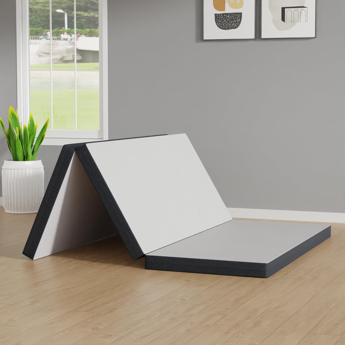 3" Tri Folding Memory Foam Mattress Queen Medium Firm B237714