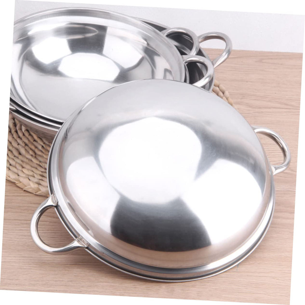 Stainless Steel Double Handle Cooking Pot with Lid O49550