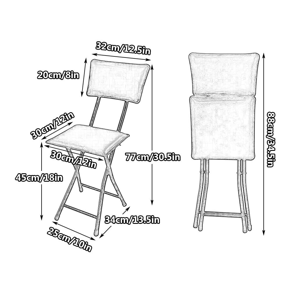 Foldable Counter Height Stool with Backrest P6029