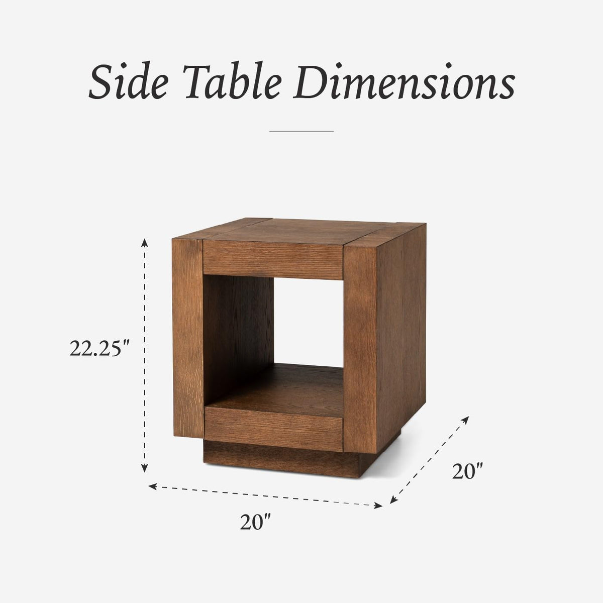 Natural Square Side Table with Storage, Set of 2 R44285