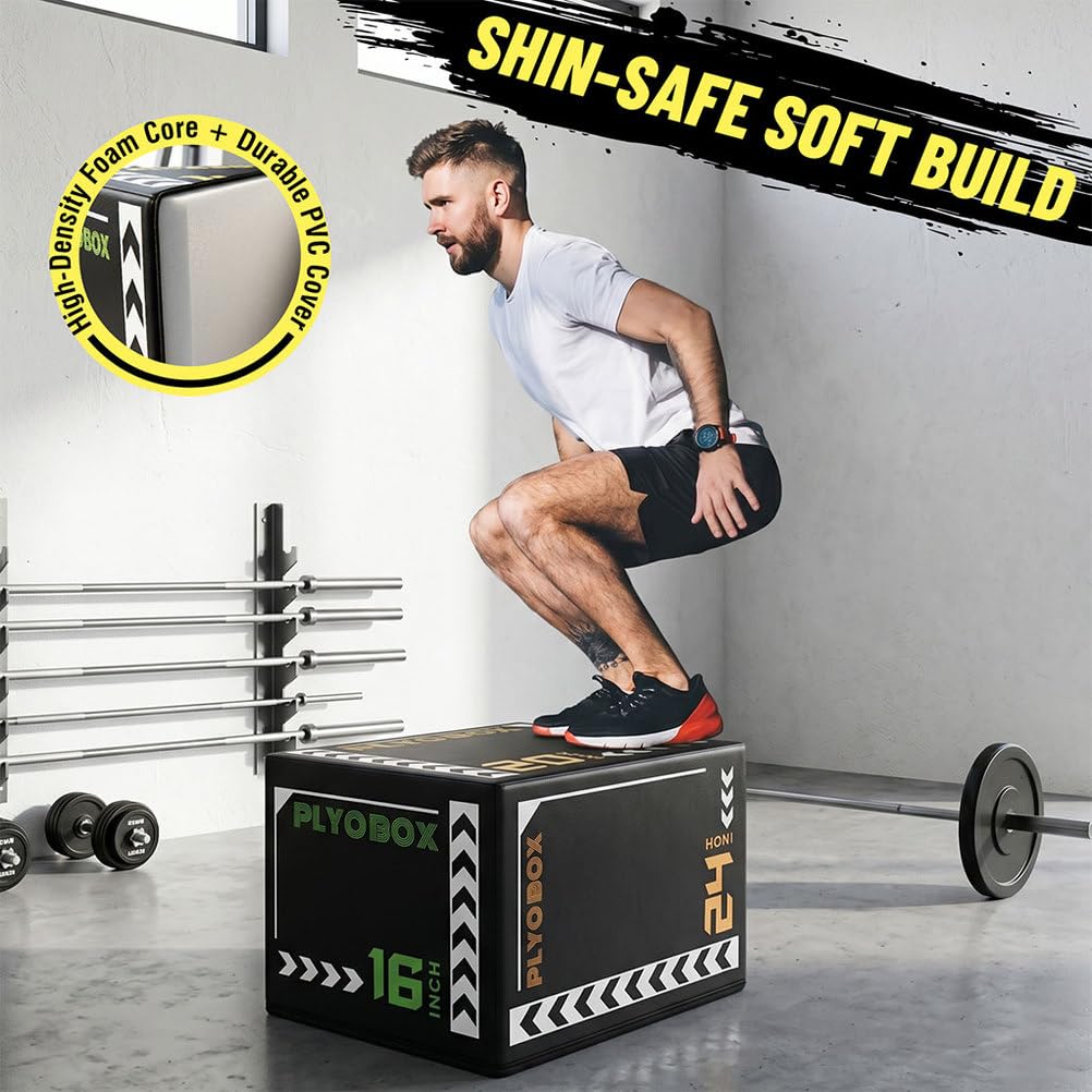 3-in-1 Foam Plyometric Jump Box, 16/20/24 Inch H989425