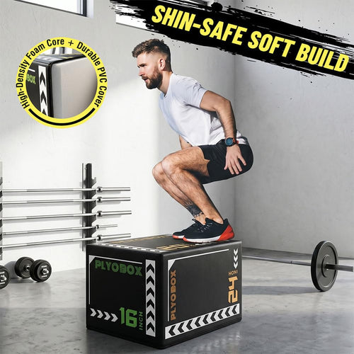 3-in-1 Foam Plyometric Jump Box, 16/20/24 Inch H989425