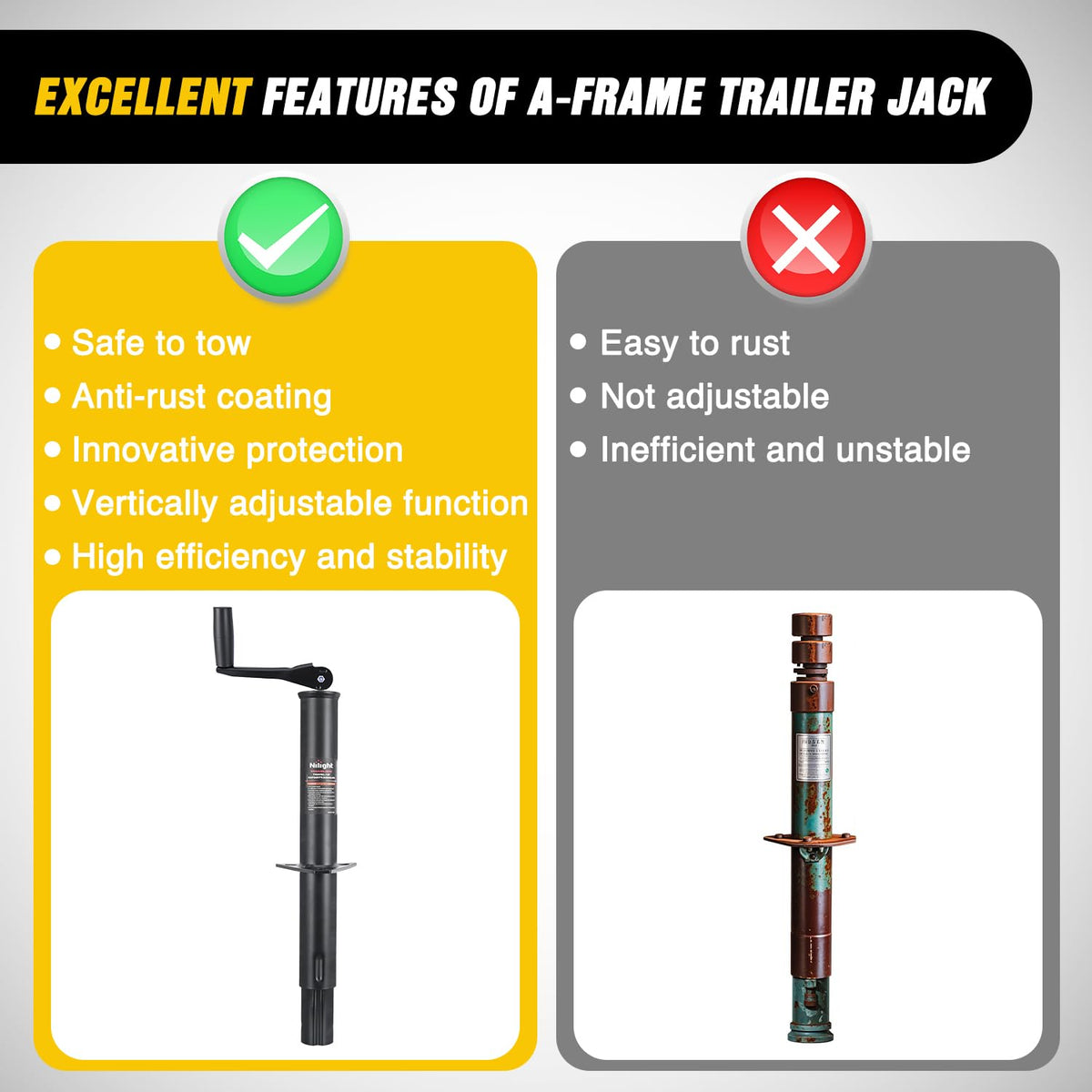 5000 lbs A-Frame Trailer Tongue Jack N4203
