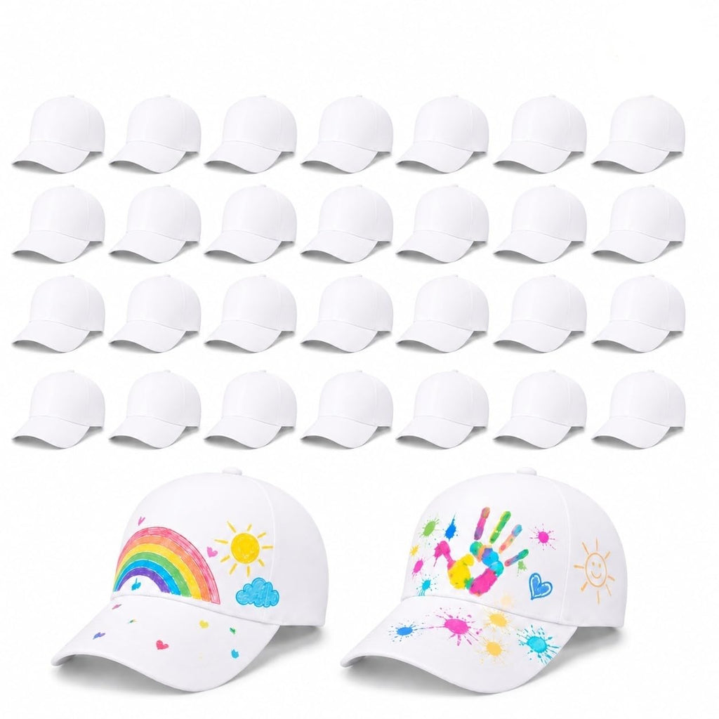 30 Pcs DIY Kids Baseball Caps Hats B8774