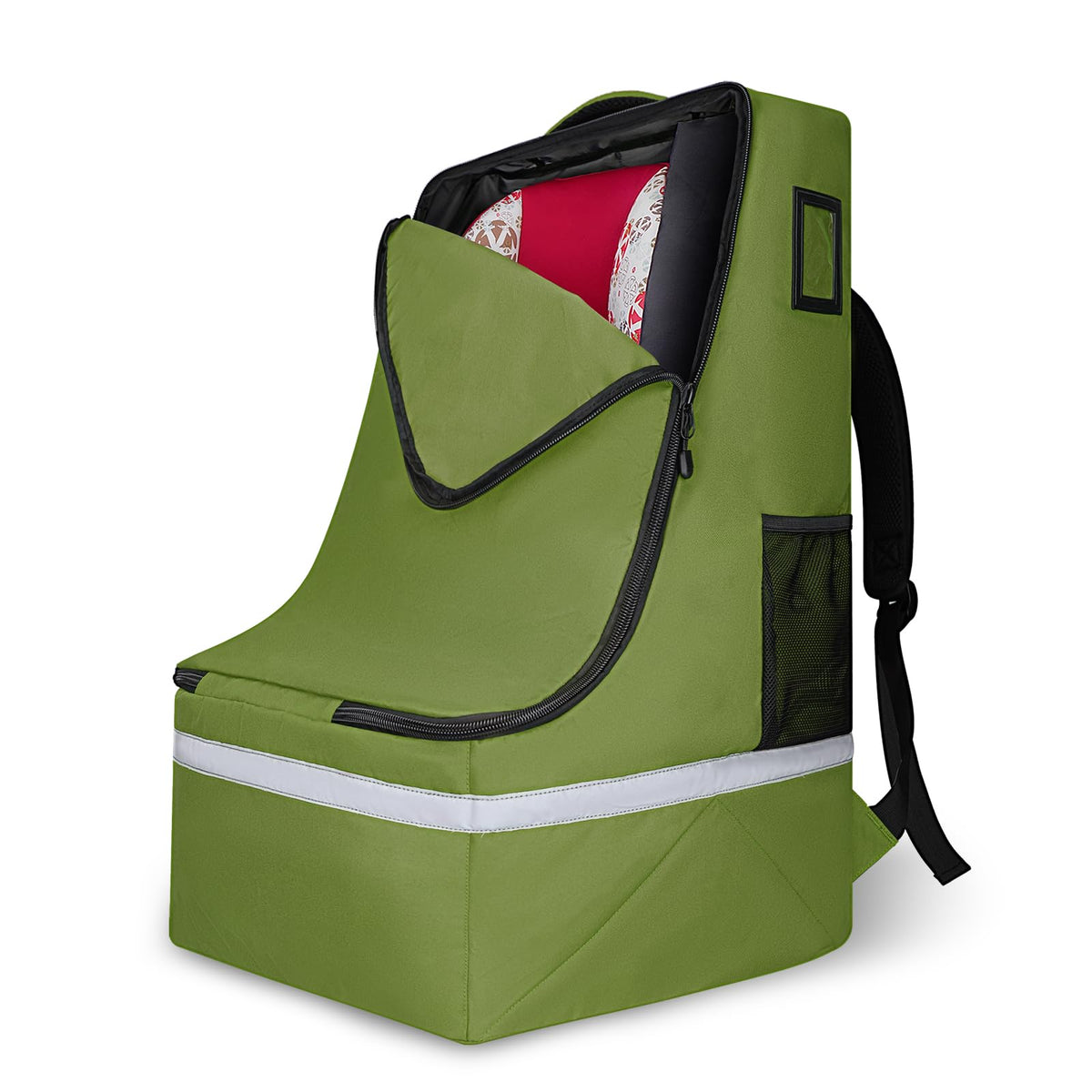 Green Padded Car Seat Travel Bag with Waist Belt U8225