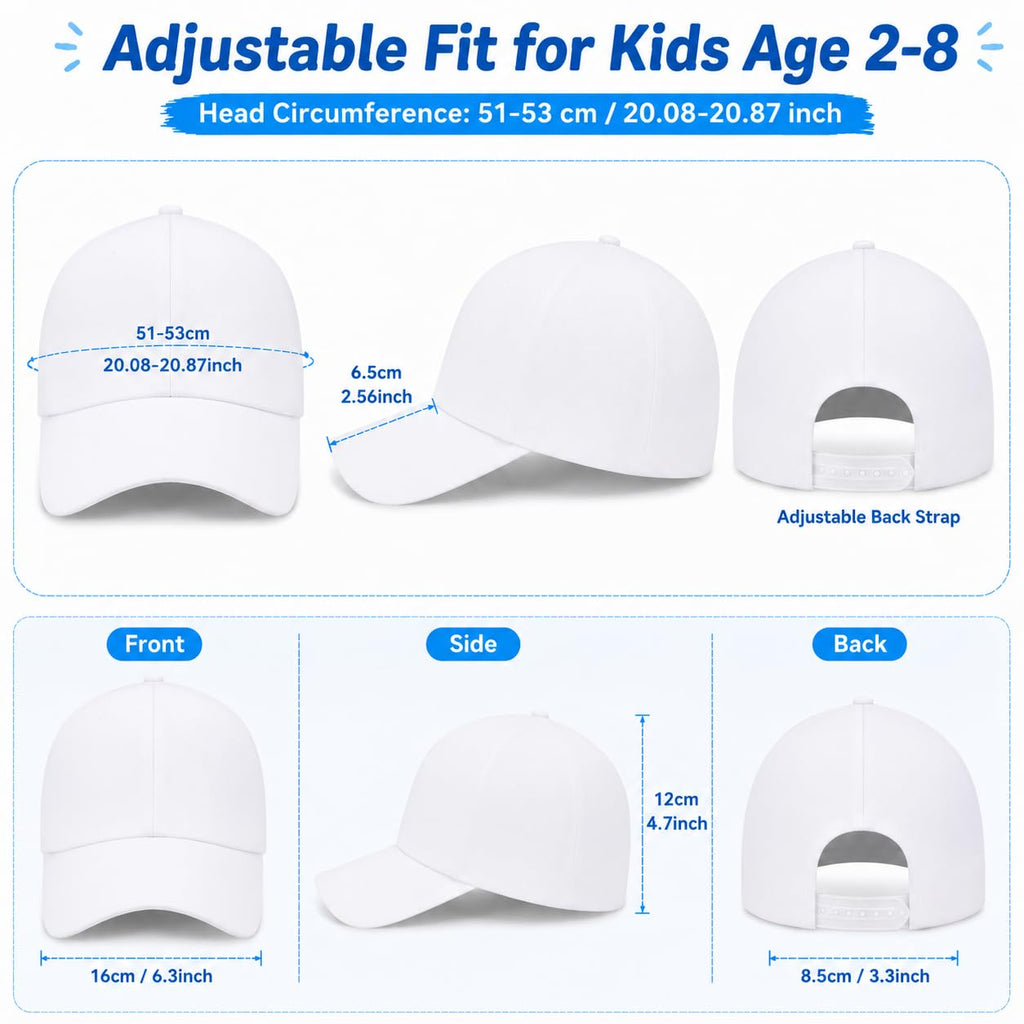 30 Pcs DIY Kids Baseball Caps Hats B8774
