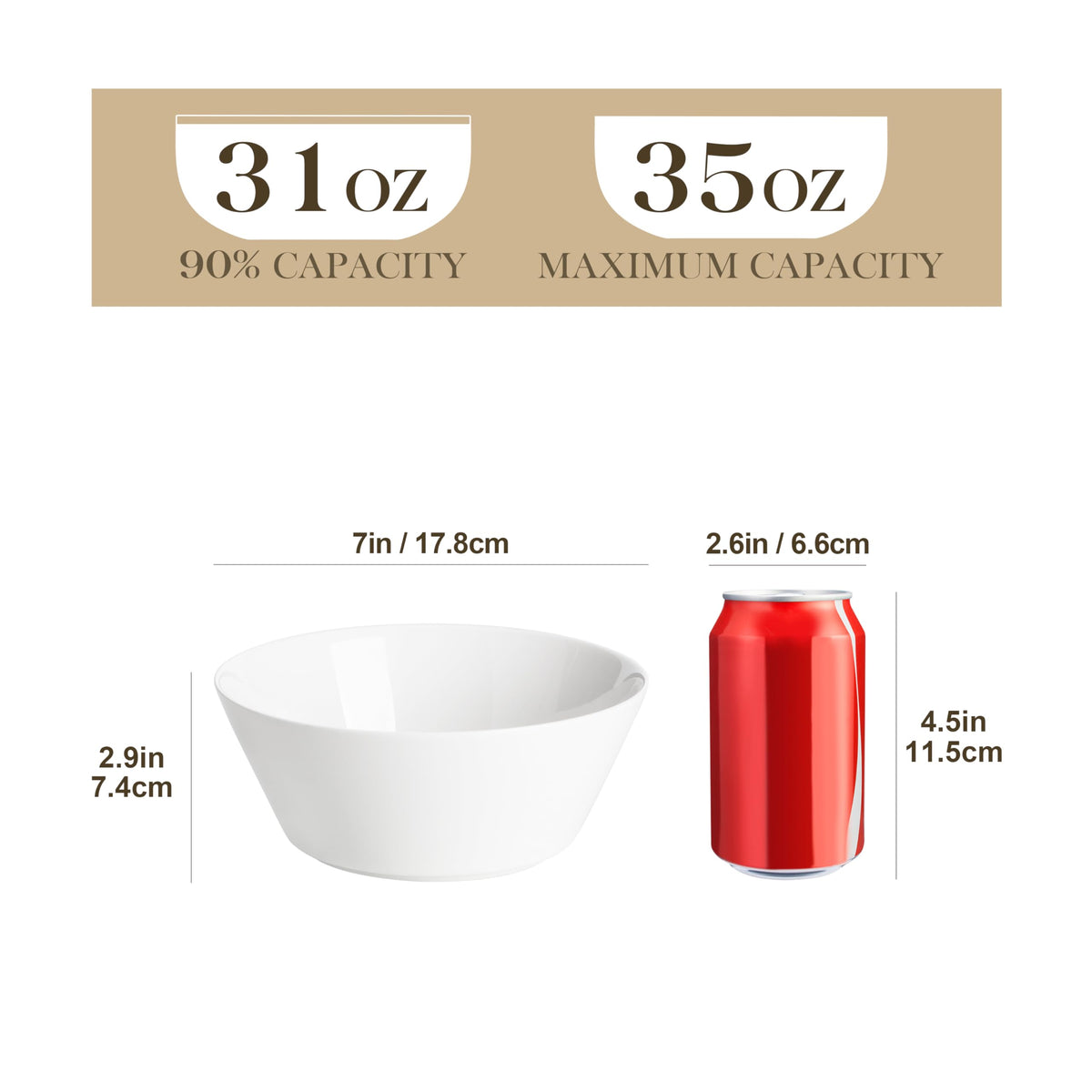White 35 OZ Soup Bowls Set of 4 T705