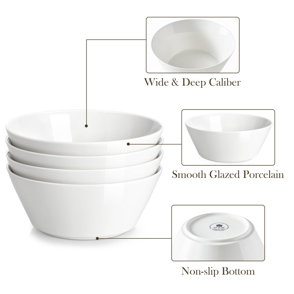 White 35 OZ Soup Bowls Set of 4 T705