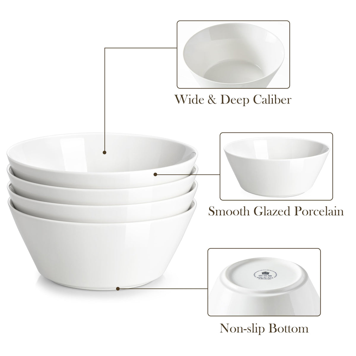 White 35 OZ Soup Bowls Set of 4 T705