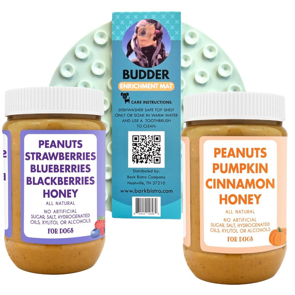 Natural Peanut Butter Dog Treats Set of 2 with Lickmat P901589