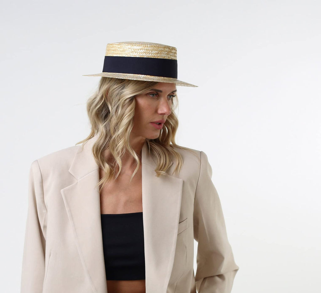 Straw Boater Hat F36197