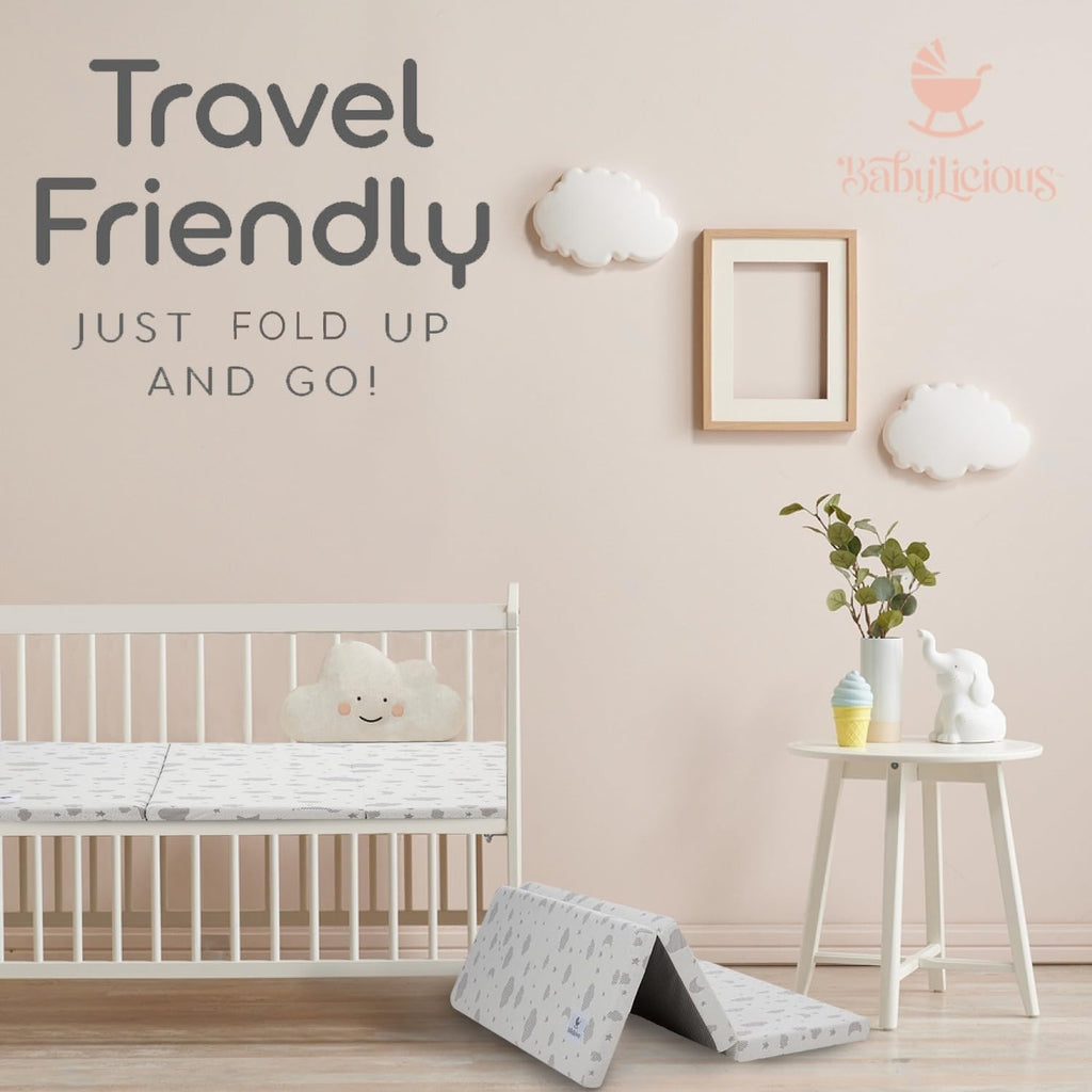 Pack and Play Mattress Topper 38" x 26" Trifold Soft Foam C6762