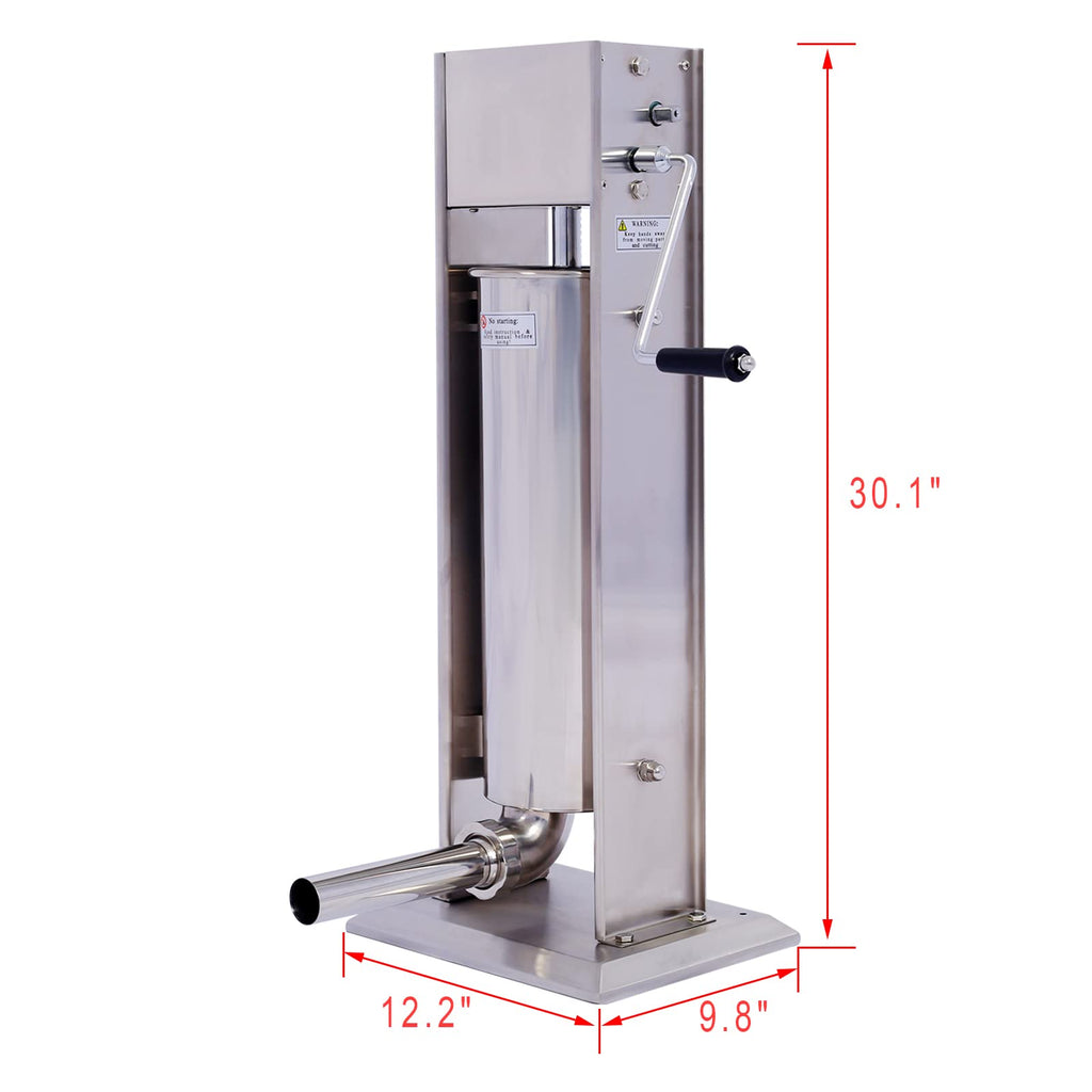 Stainless Steel 15 lb Dual-Speed Sausage Stuffer with 4 Nozzles G925