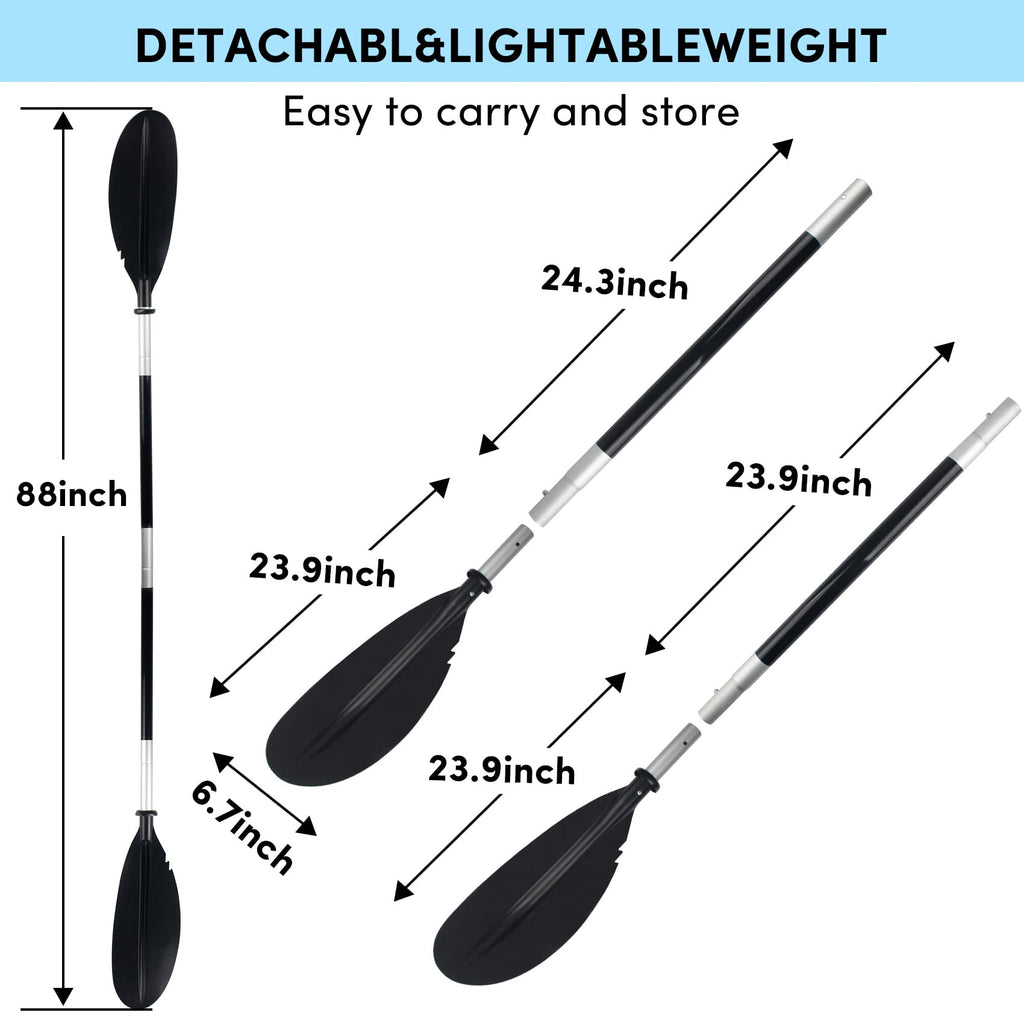 Adjustable 4 Piece Kayak Paddles with Paddle Leash F83108