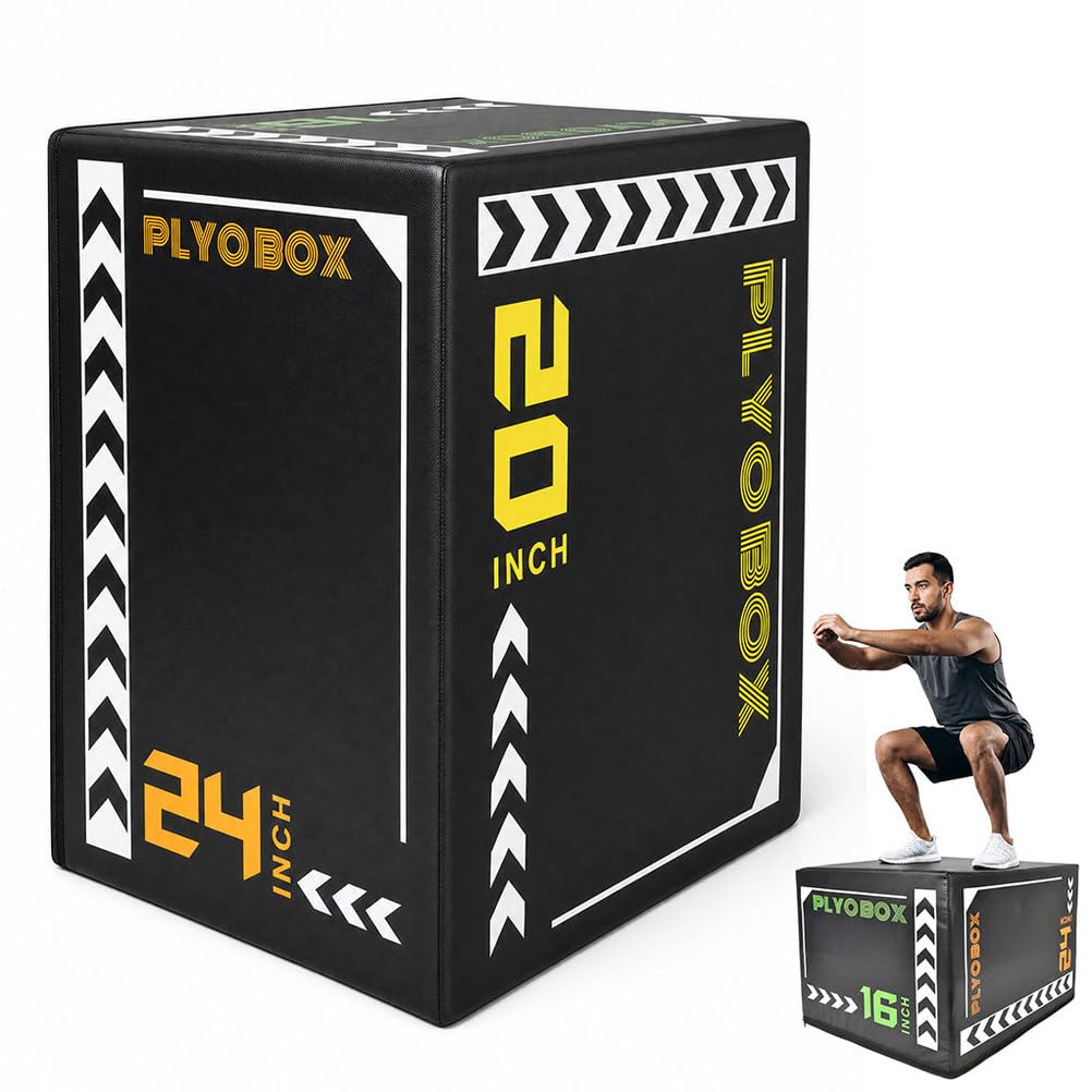3-in-1 Foam Plyometric Jump Box, 16/20/24 Inch H989425