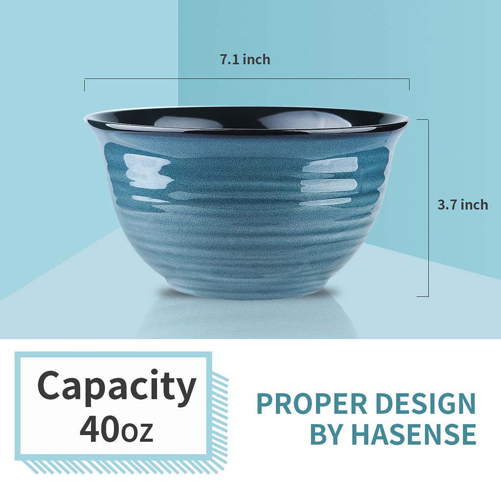 40 Ounce 7 Inch Ceramic Soup Bowls Set of 4 V886