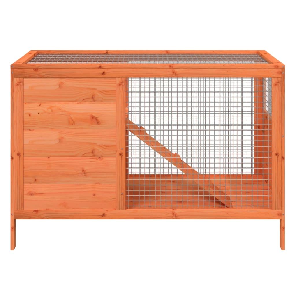 Solid Pine Wood 2 Tier Rabbit Hutch with Ramp F8216