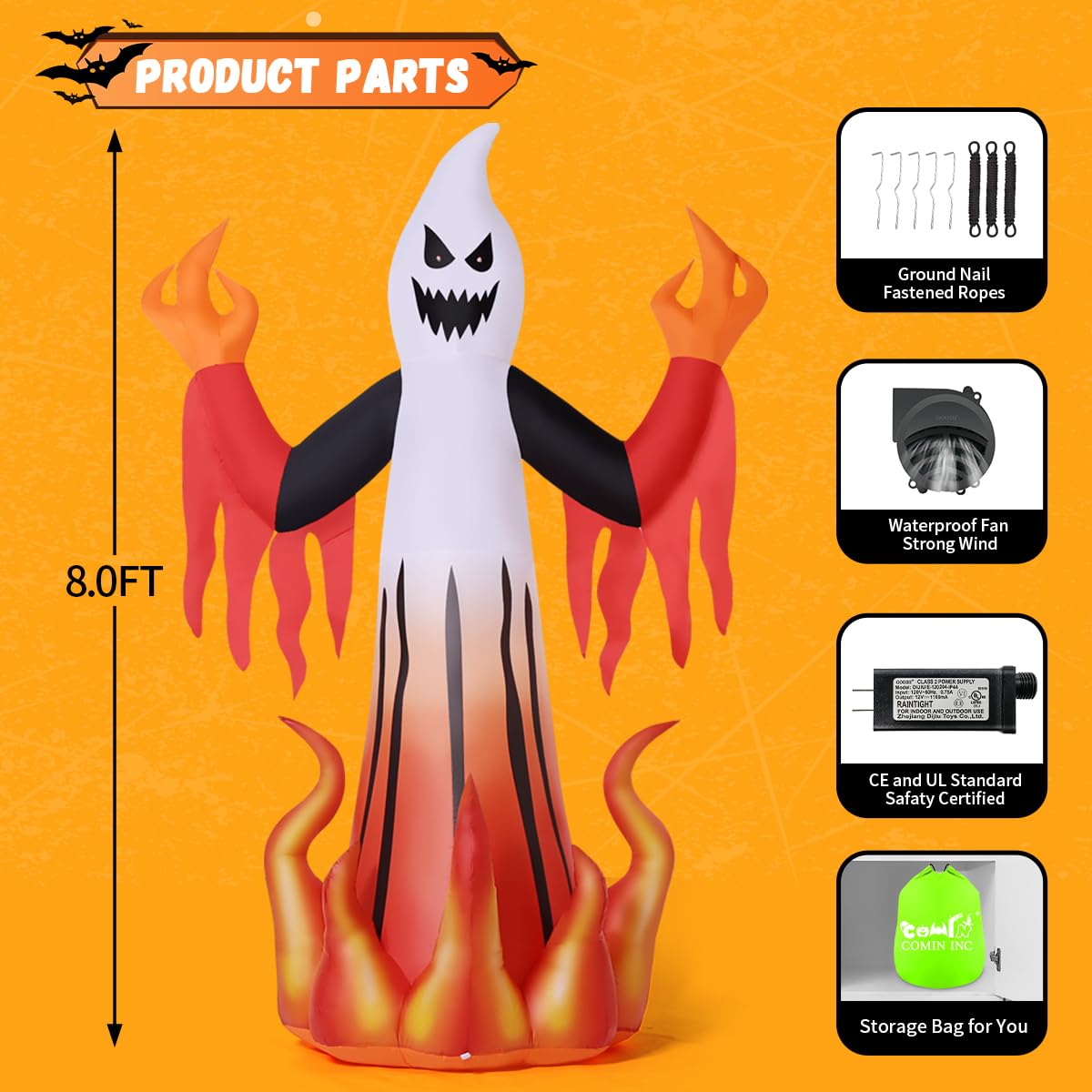 8FT Scary Ghost Inflatable Y861880