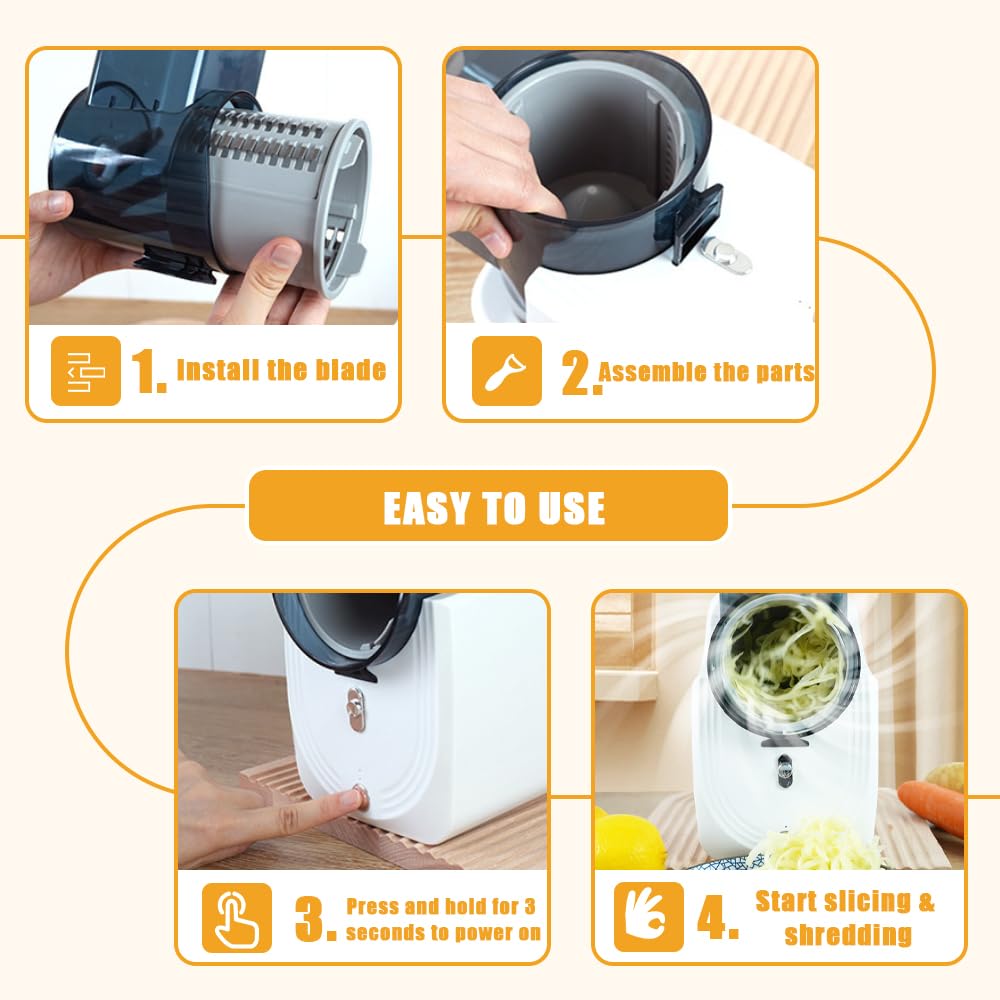 Cordless Electric Vegetable Slicer Chopper & Cheese Grater T465
