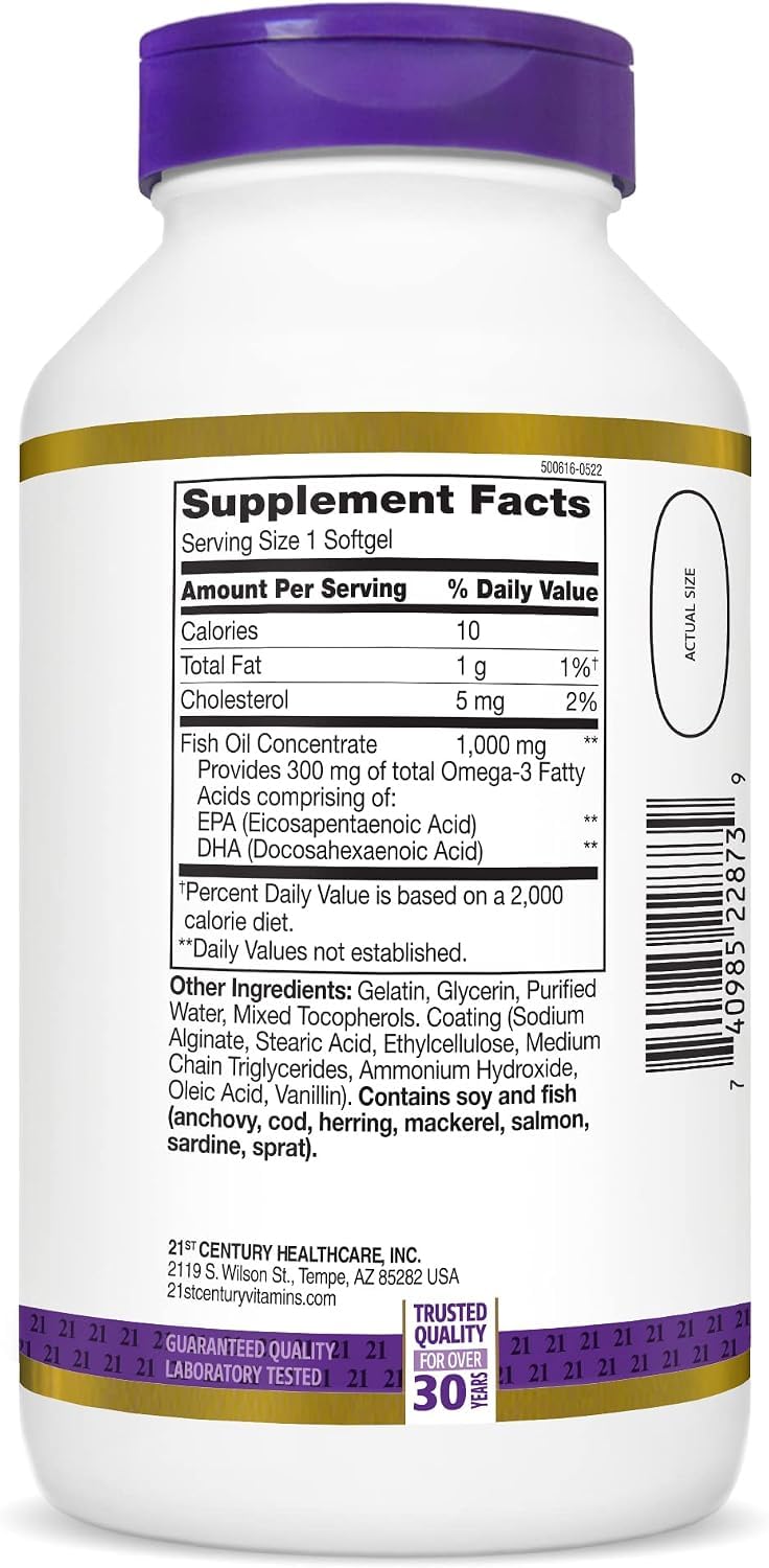 Fish Oil 1000 Mg Enteric Coated Softgels E7032