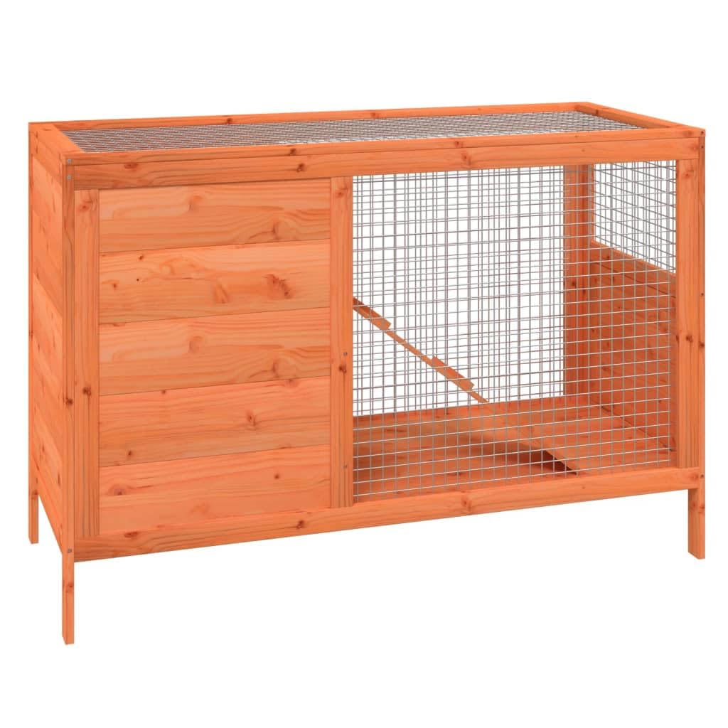 Solid Pine Wood 2 Tier Rabbit Hutch with Ramp F8216