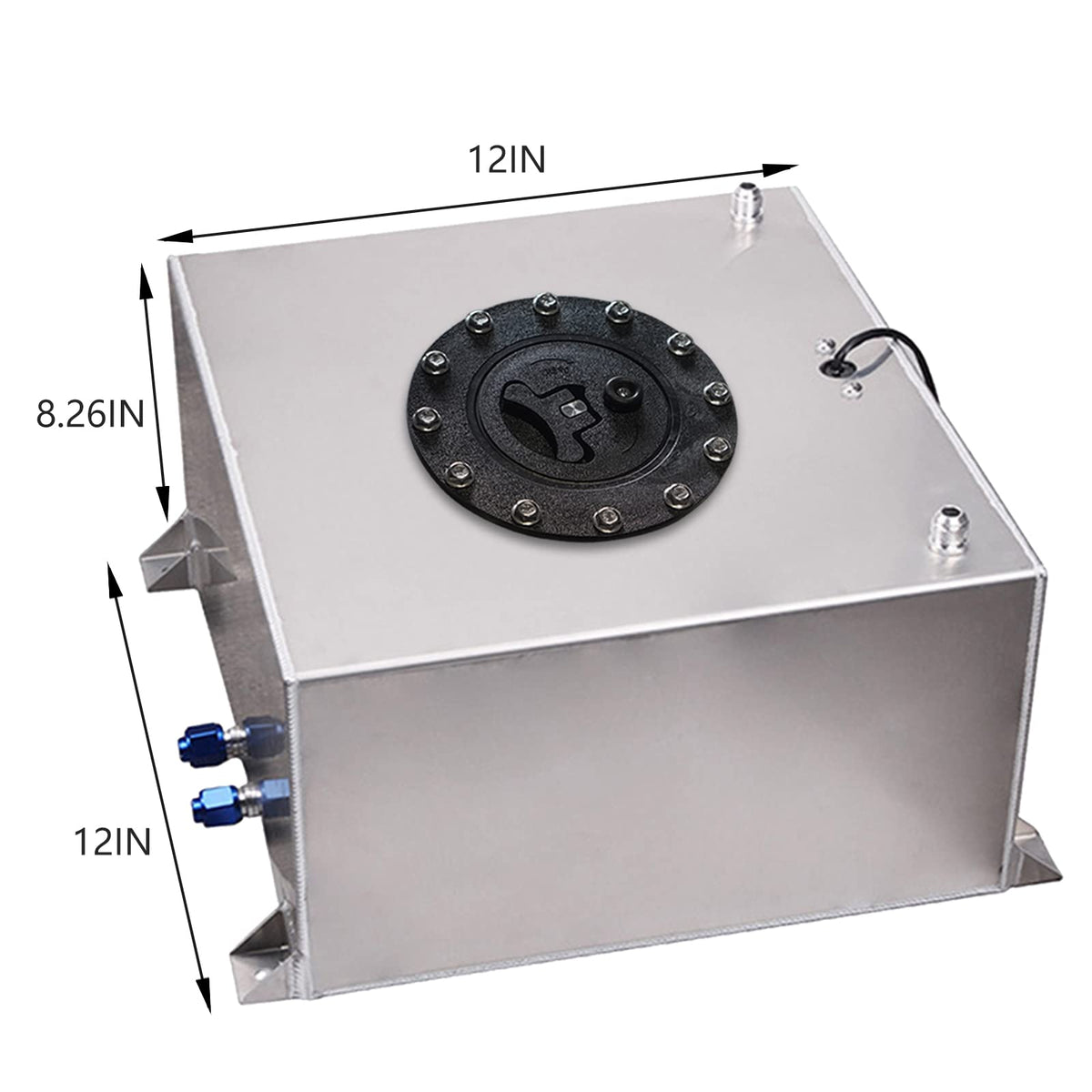 5 Gallon 20L Polished Aluminum Fuel Cell Tank with Cap and Level Sender I6342