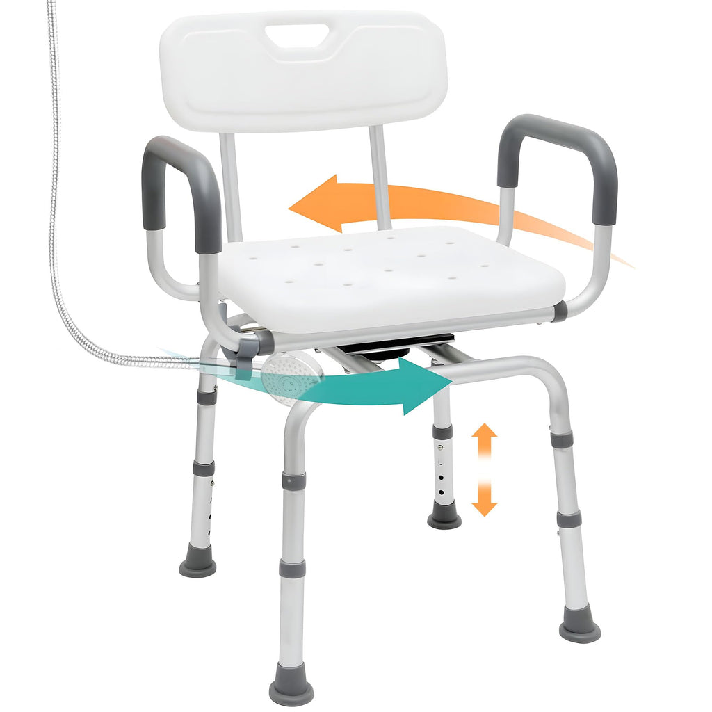 Swivel Shower Chair with Arms & Backrest I844