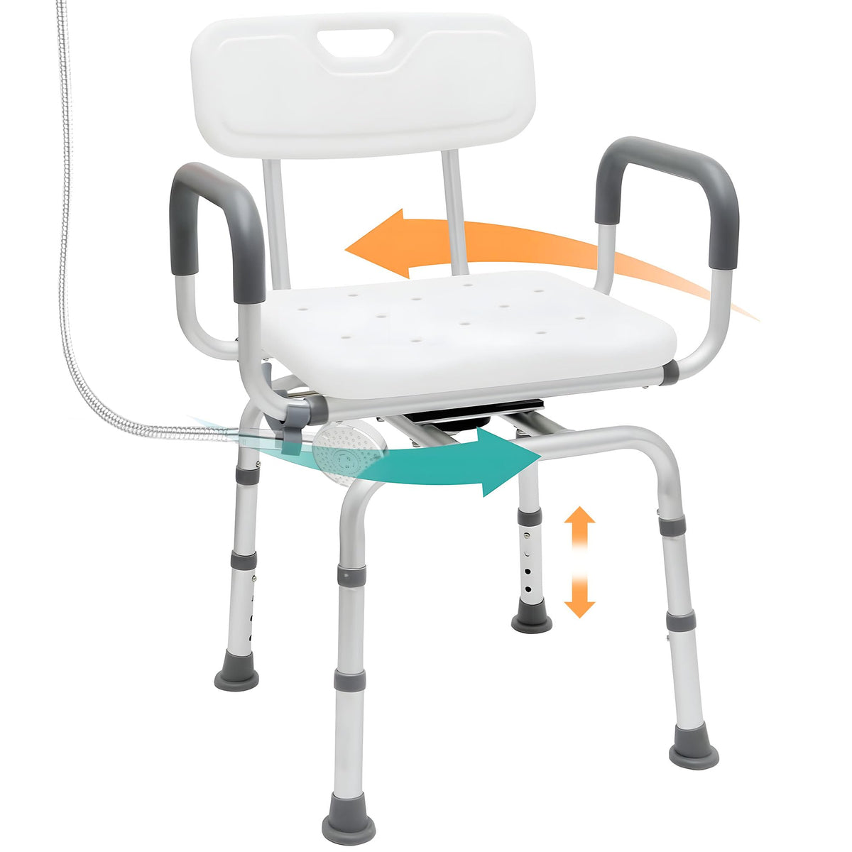 Swivel Shower Chair with Arms & Backrest I844