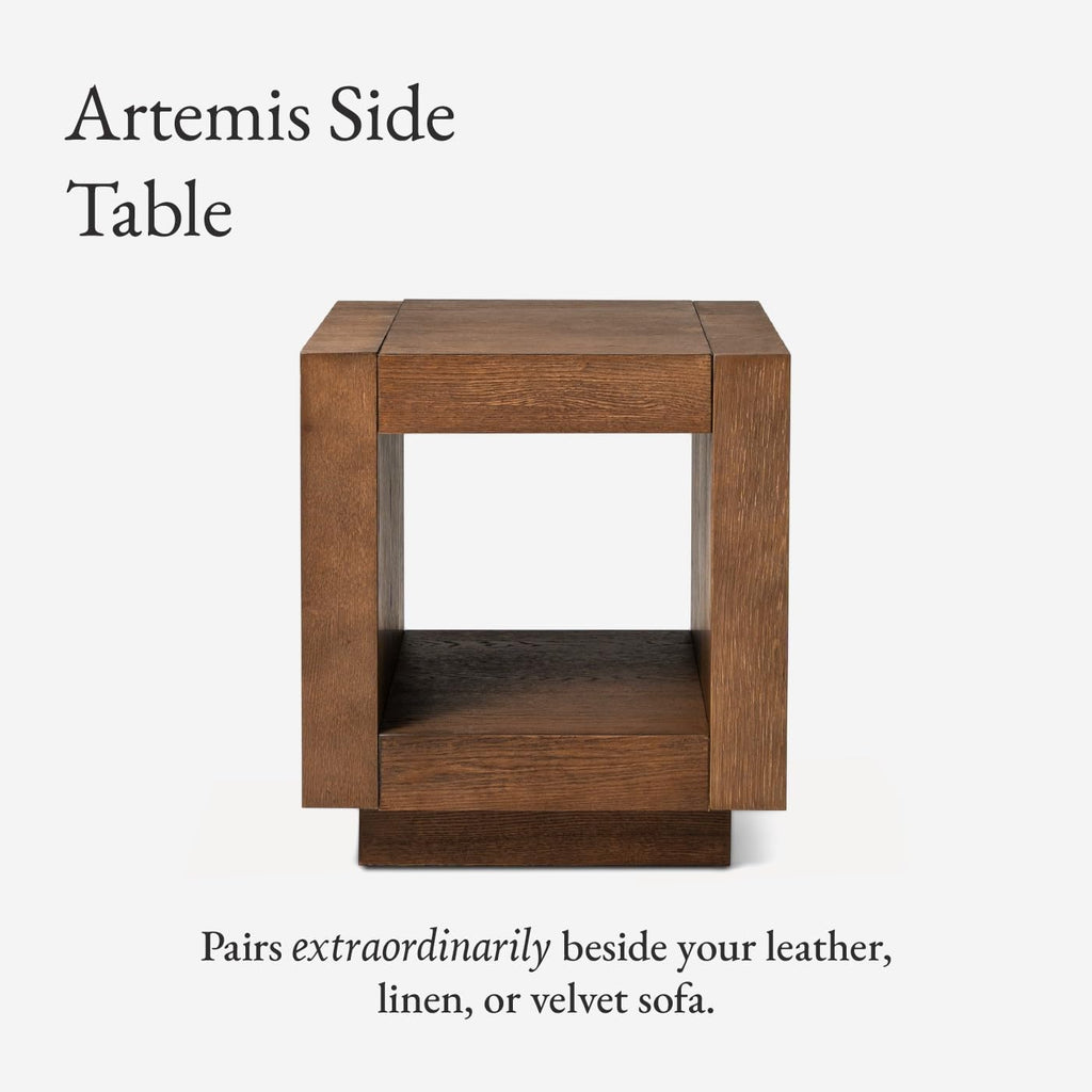 Natural Square Side Table with Storage, Set of 2 R44285