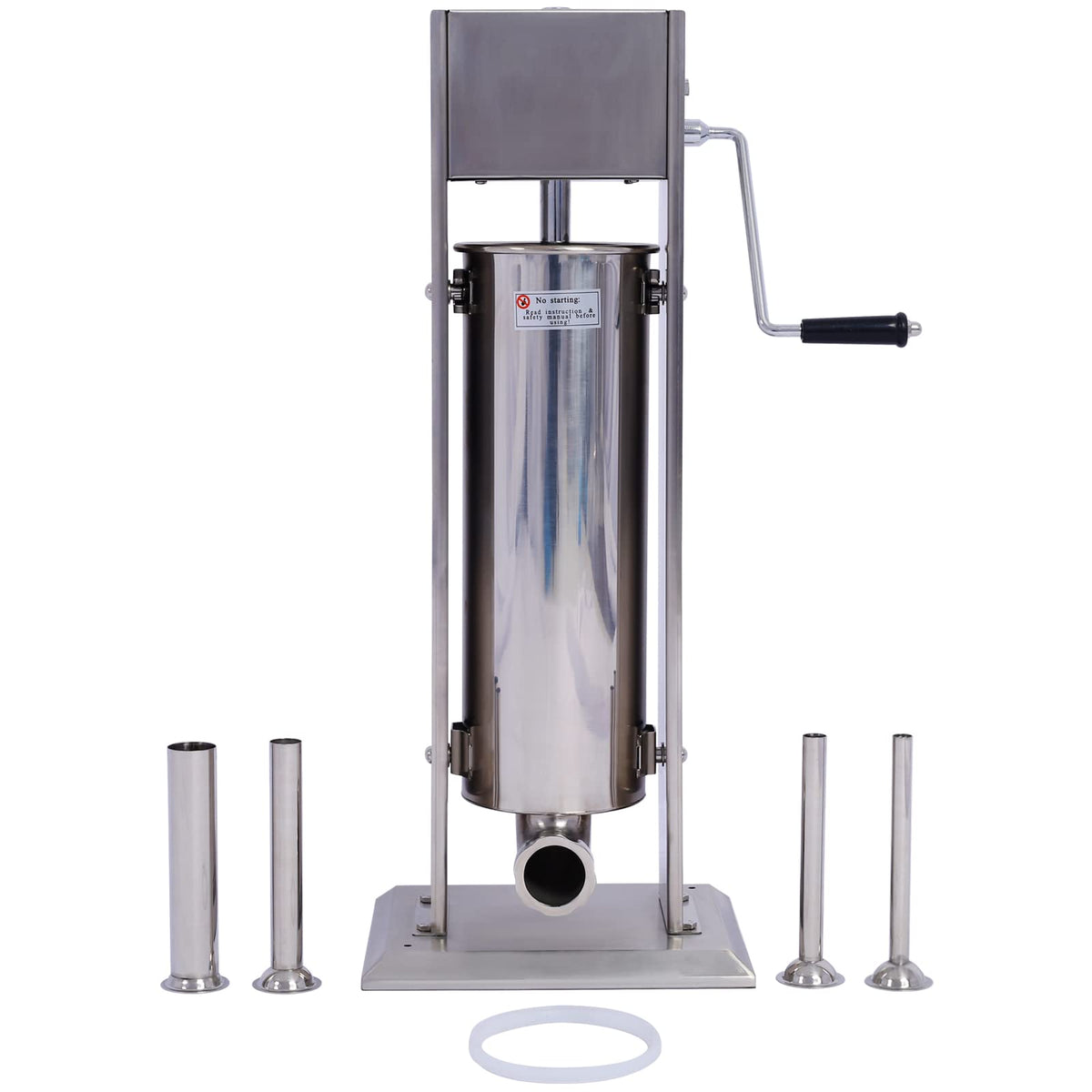 Stainless Steel 15 lb Dual-Speed Sausage Stuffer with 4 Nozzles G925