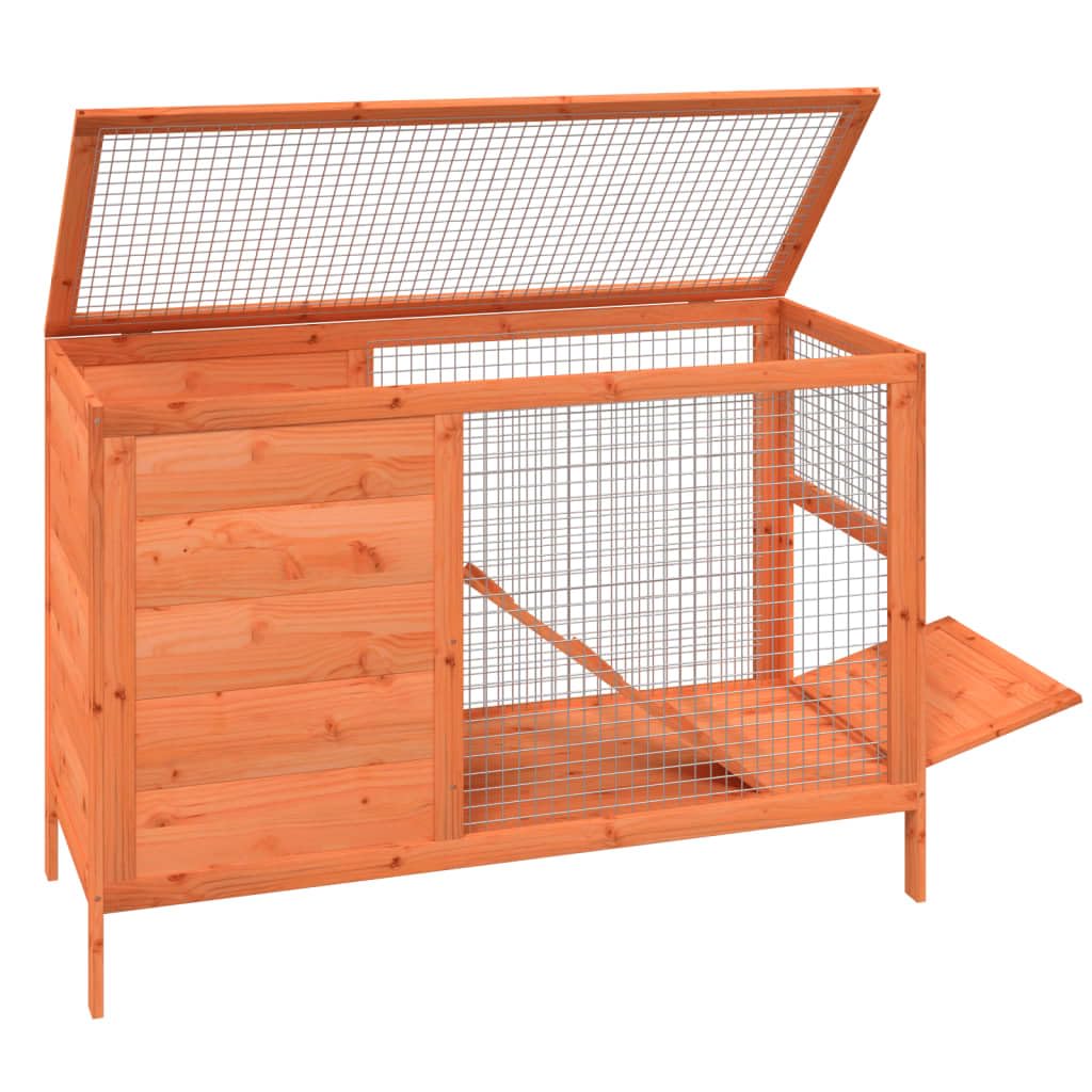 Solid Pine Wood 2 Tier Rabbit Hutch with Ramp F8216