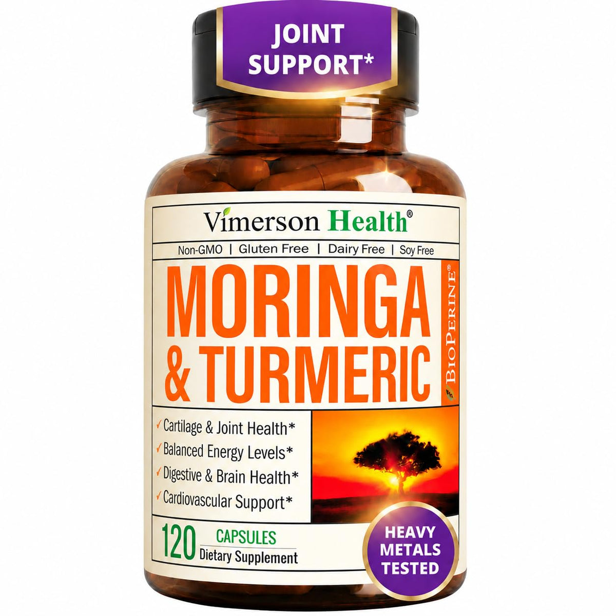 Moringa Capsules 4:1 Extract with Turmeric 120 Capsules N13643