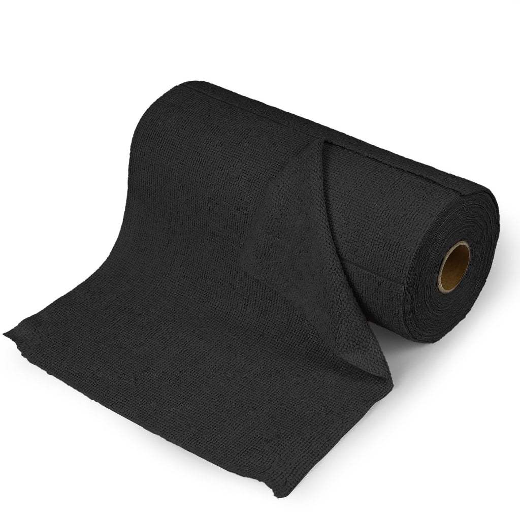 50PCS Microfiber Cleaning Cloth Roll, 10"×10" Black H442850