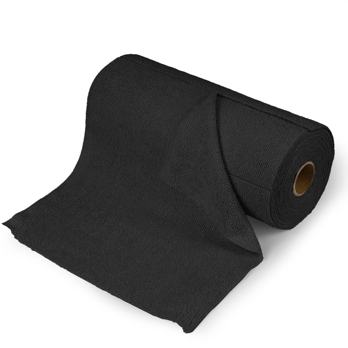 50PCS Microfiber Cleaning Cloth Roll, 10"×10" Black H442850