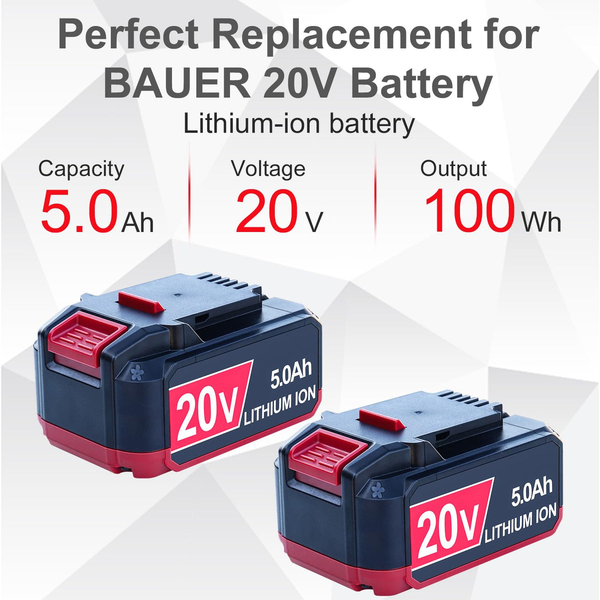 2 Pack Replacement 20V Battery 5Ah R54391