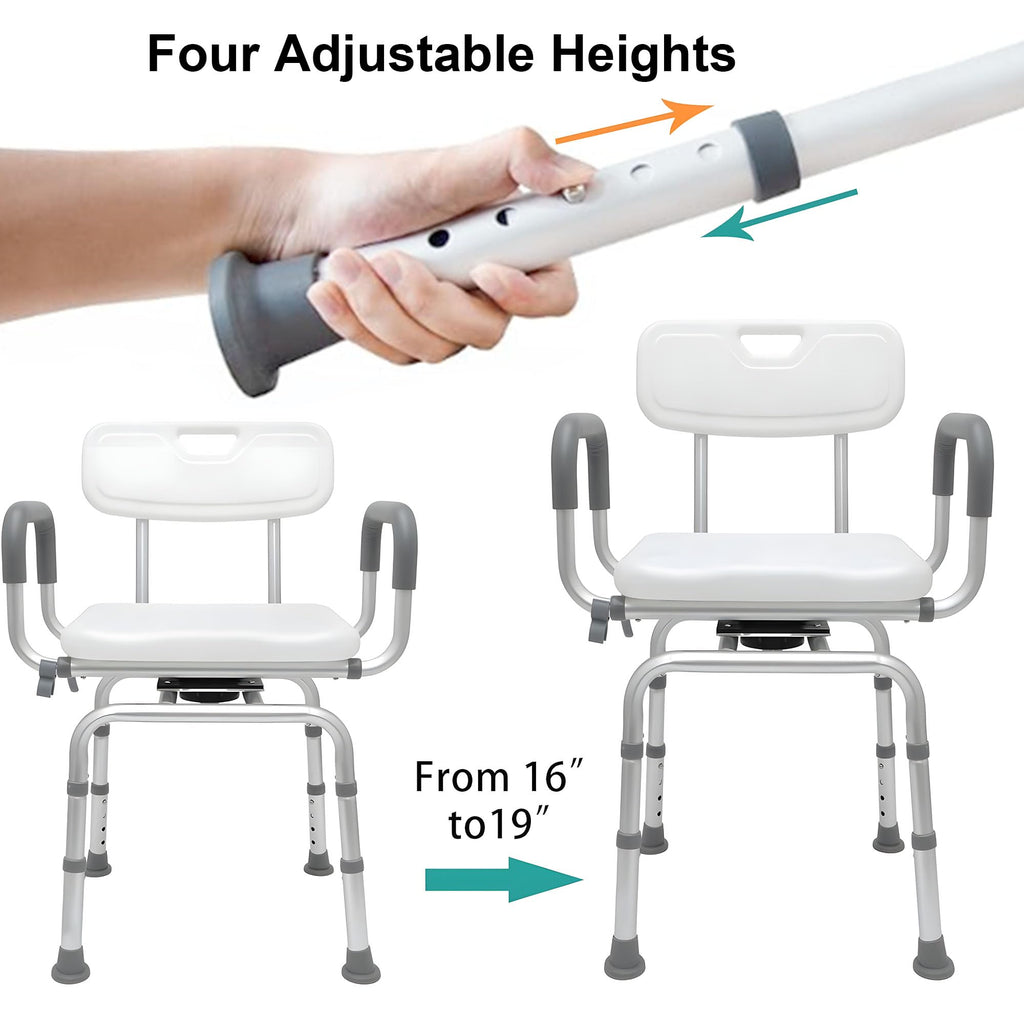 Swivel Shower Chair with Arms & Backrest I844