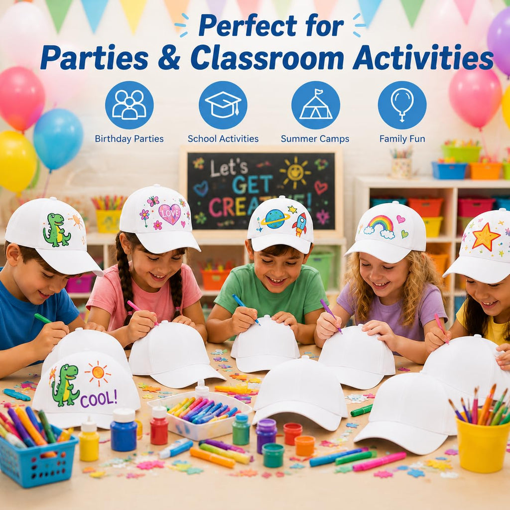 30 Pcs DIY Kids Baseball Caps Hats B8774