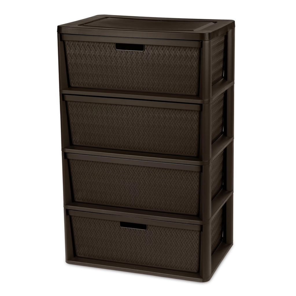 Brown 4 Drawer Plastic Storage Organizer T596